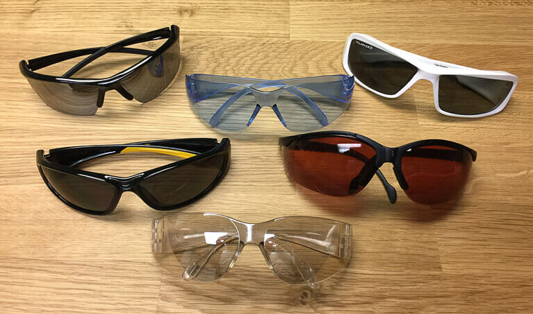 Variety of safety glasses