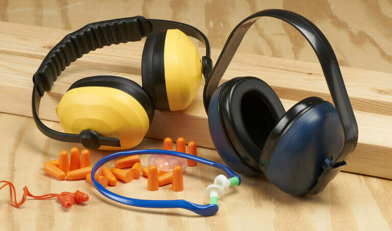 A collection of different types of hearing protection