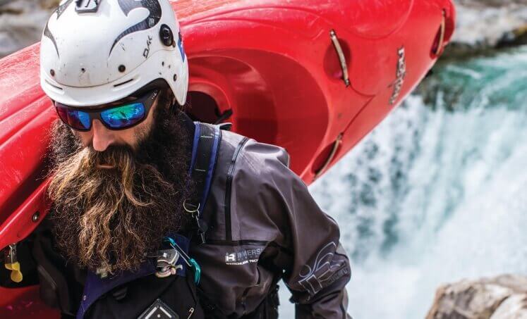 Kayaker wearing Wiley X Polarized Sunglasses
