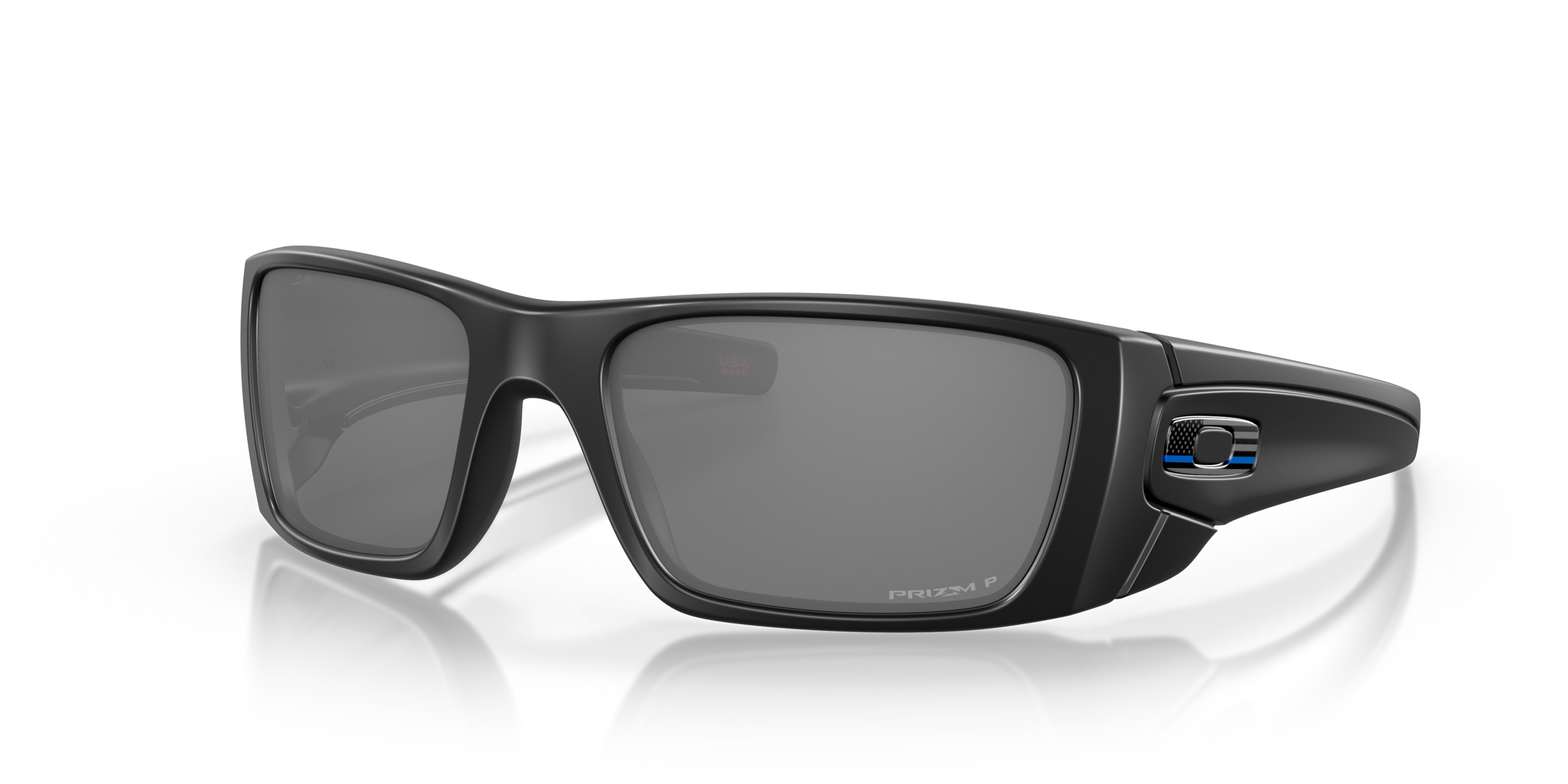 Oakley SI Fuel Cell Sunglasses Tonal Thin Blue Line Matte Black with Prizm Black Polarized Lenses-Safety Glasses USA-1