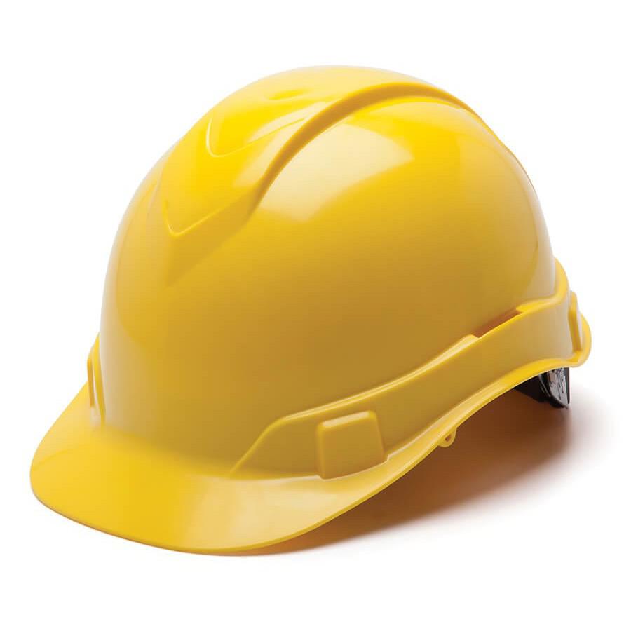 Pyramex Ridgeline Cap Style Hard Hat with 4-Point Ratchet Suspension-Yellow-HP44130-Safety Glasses USA-7