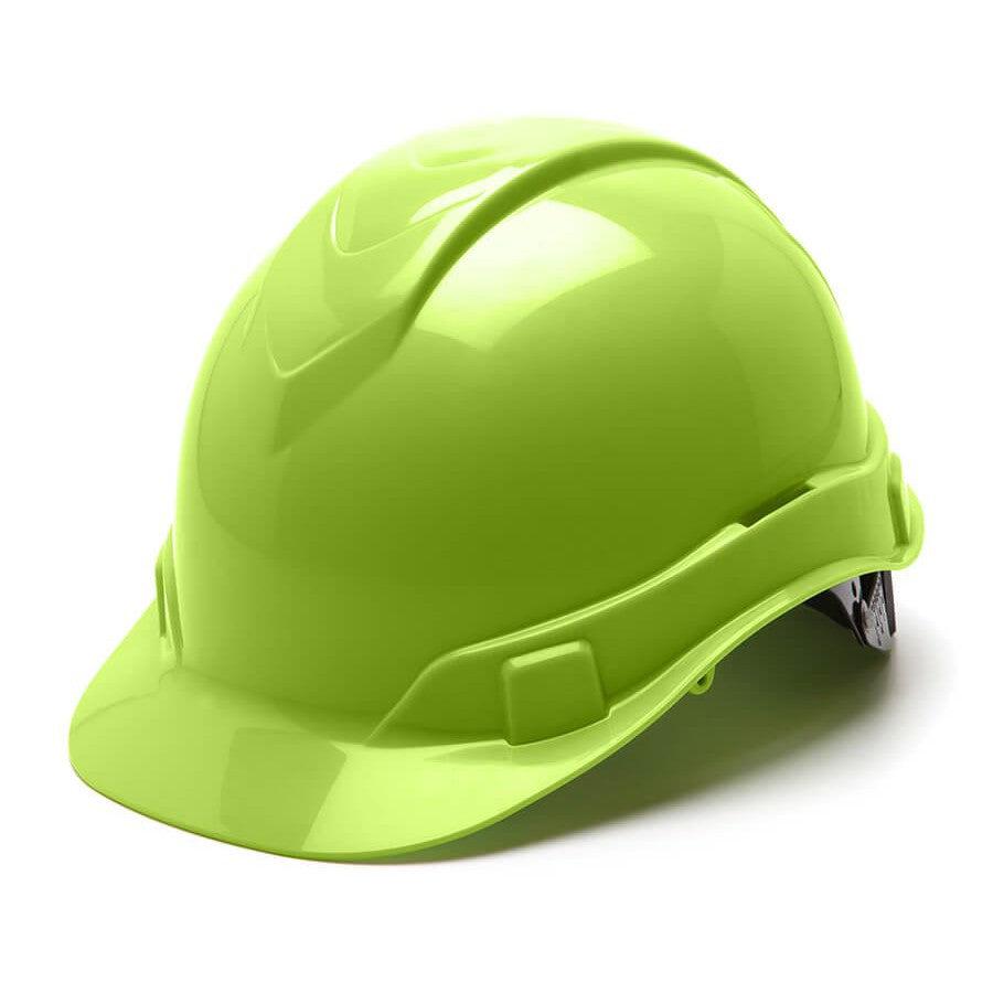 Pyramex Ridgeline Cap Style Hard Hat with 4-Point Ratchet Suspension-Hi Vis Lime-HP44131-Safety Glasses USA-8