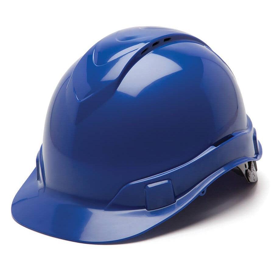 Pyramex Ridgeline Cap Style Vented Hard Hat with 4-Point Ratchet Suspension-Blue-HP44160V-Safety Glasses USA-7