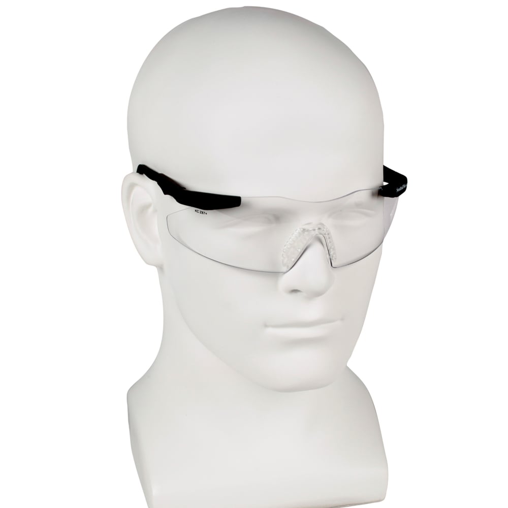 Smith & Wesson Magnum 3G Mini Safety Glasses with Clear Lens worn on display