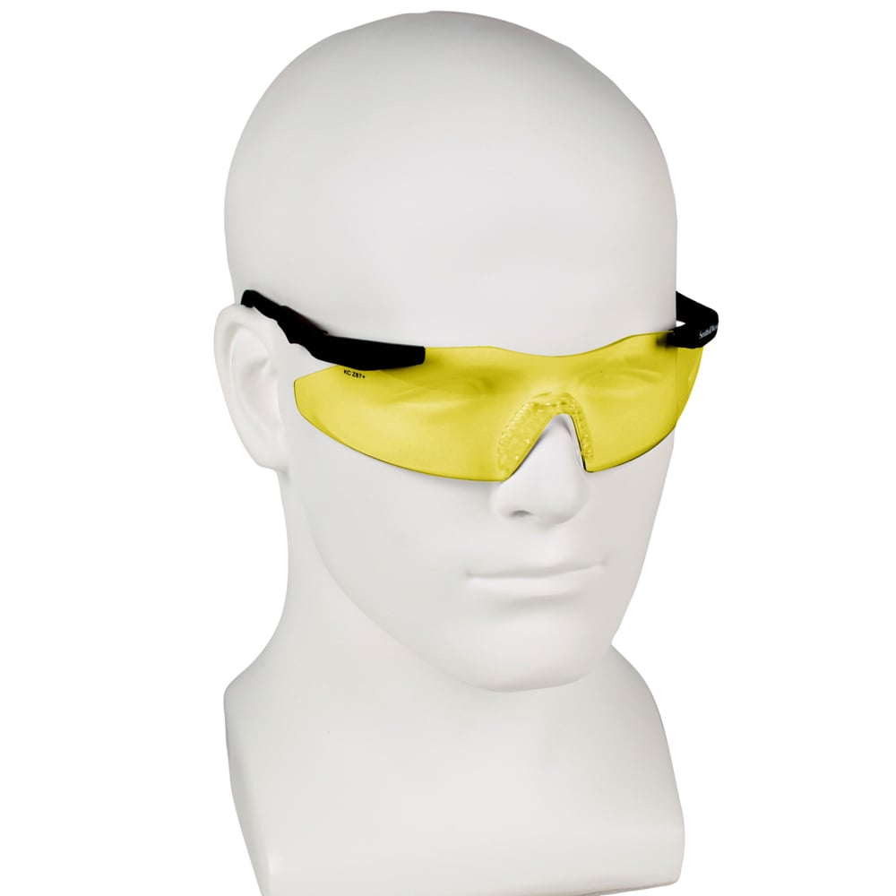 Smith & Wesson Magnum 3G Mini 19828 Safety Glasses with Yellow Lens worn on display