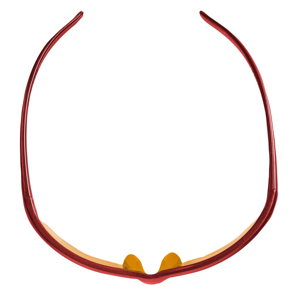 Smith & Wesson Equalizer 21299 Safety Glasses with Red Frame and Amber Lenses Top View