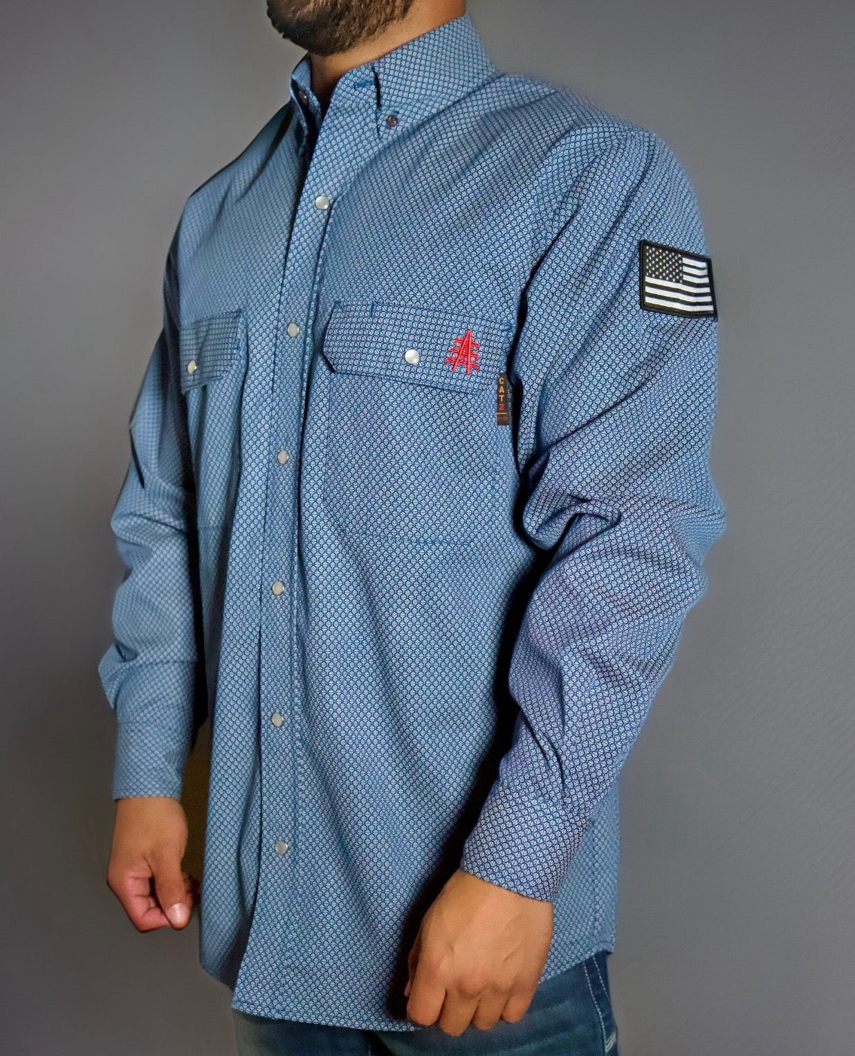 Static FR Flame-Resistant Work Shirt Pearl Snap - Conqueror Navy