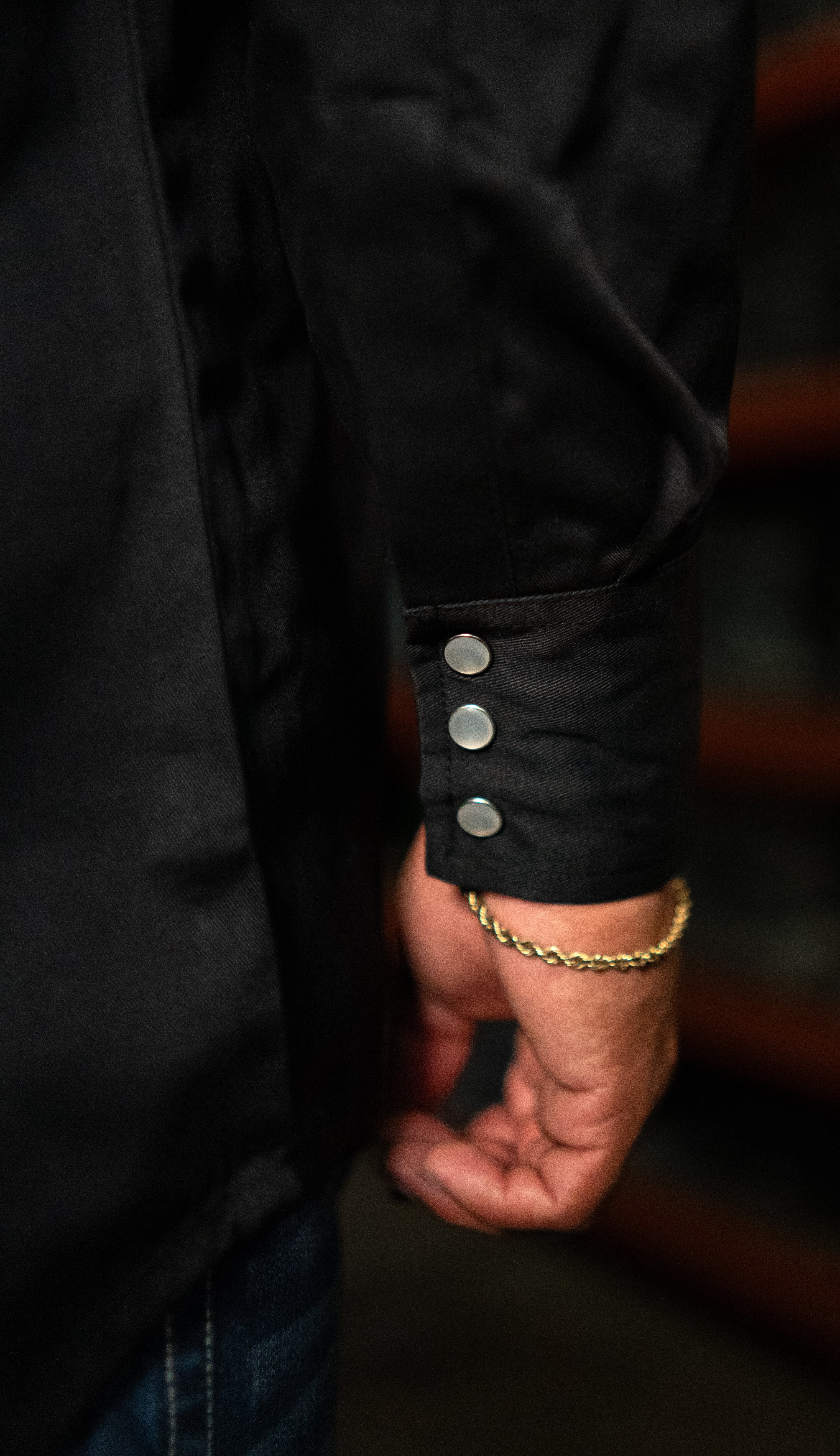 Static FR Flame-Resistant Western Style Pearl Snap Work Shirt - Black