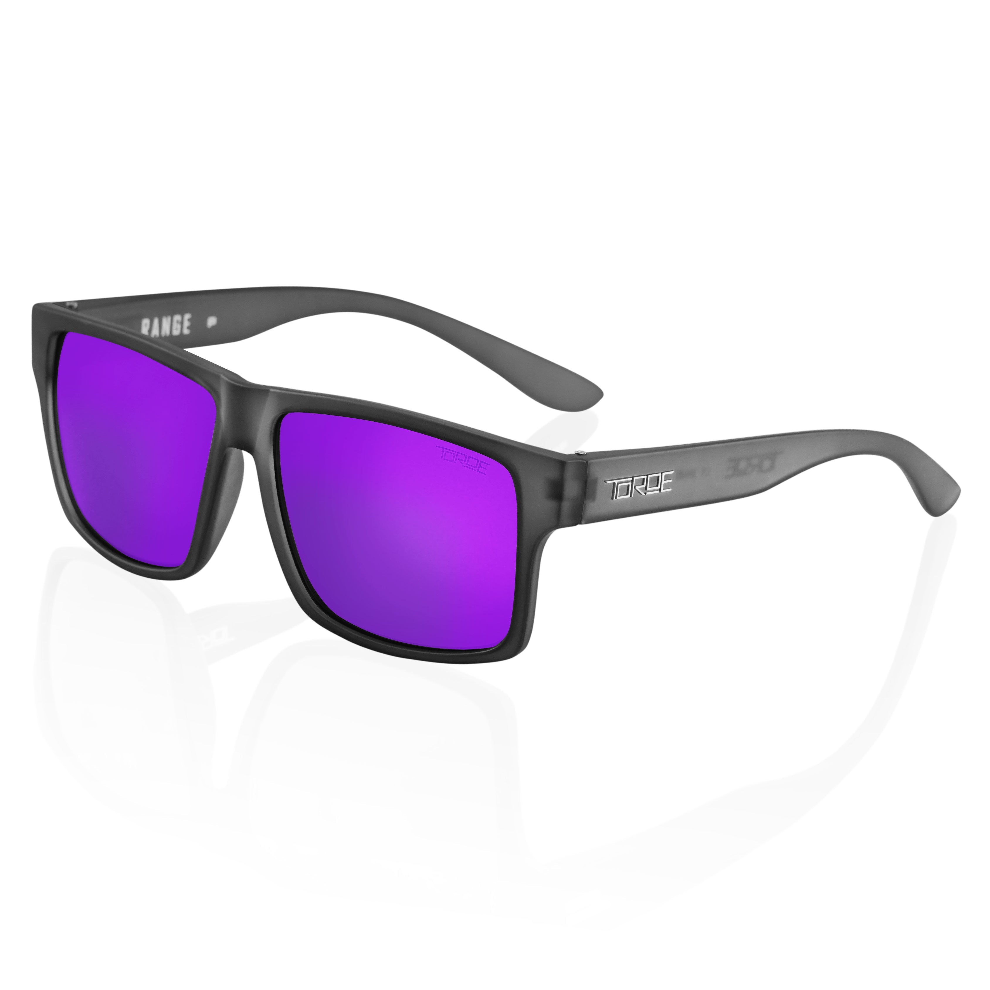 TOROE RANGE Exclusive Edition Polarized Sunglasses-RANGE-GRY-W(TE)-VIOLET-Frost Gray / Purple Mirror Lens-1