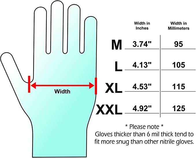 Dark Light Black Nitrile Gloves - Exam Grade, Powder Free (9 Mil), 1,000 Gloves-Safety Glasses USA-7