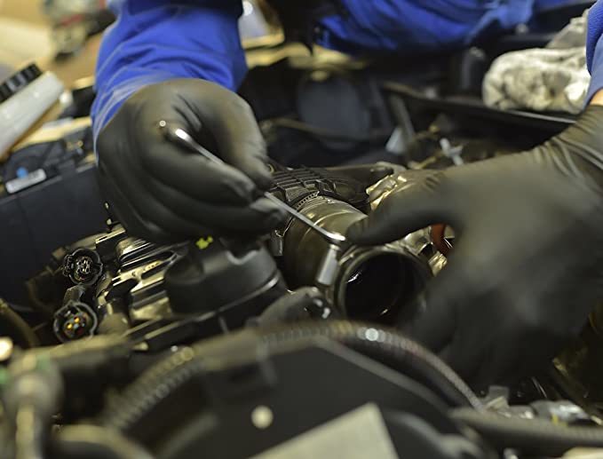 Dark Light Black Nitrile Gloves - Exam Grade, Powder Free (9 Mil), 1,000 Gloves-Safety Glasses USA-4