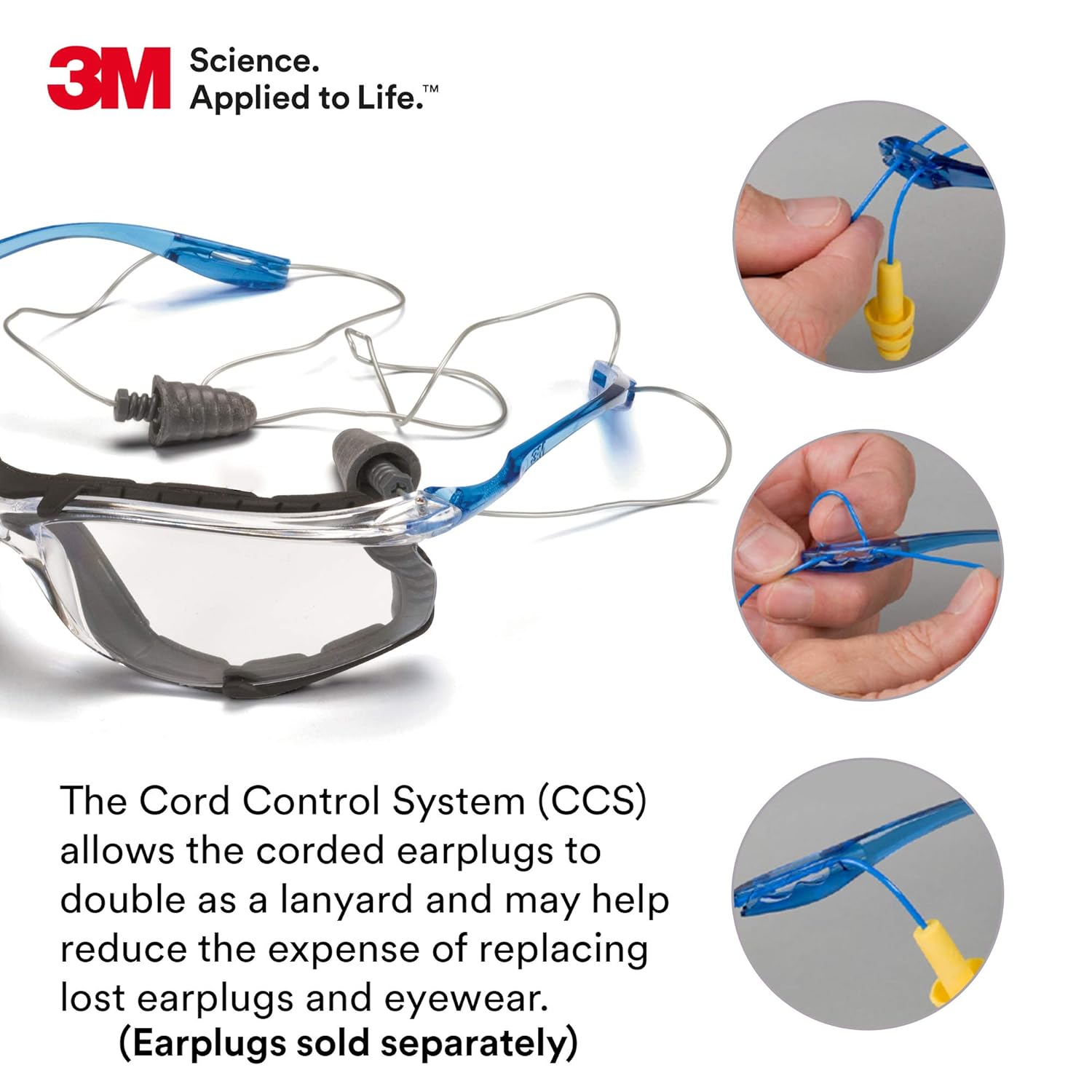3M Virtua CCS Safety Glasses Cord Control System Diagram