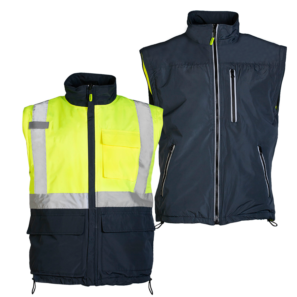 Jorestech 4-in-1 Hi-Vis Reversible Safety Jacket with Removable Sleeves