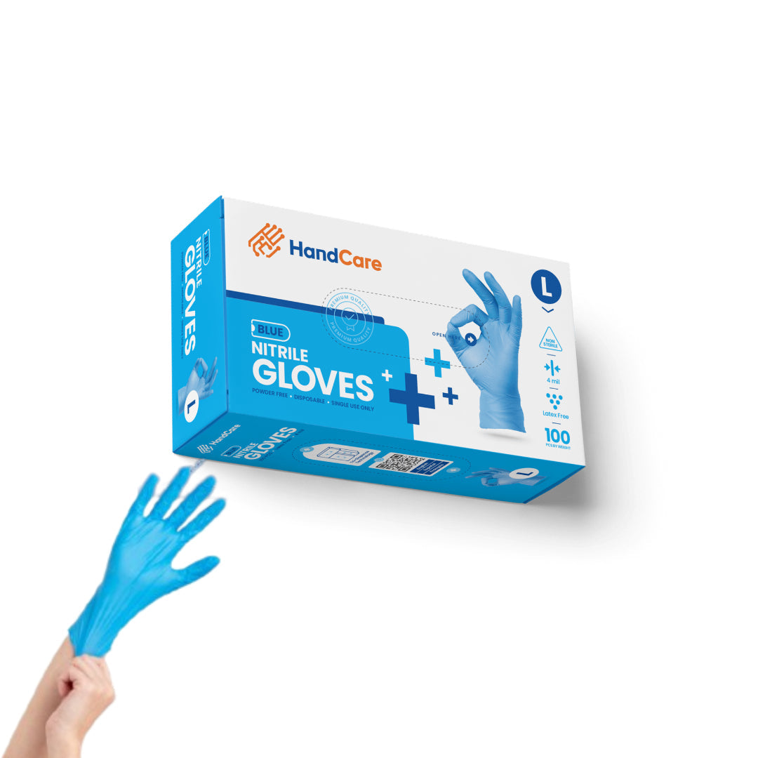 HandCare Blue Nitrile Gloves - Exam Grade, Powder Free (4 Mil), 1,000 Gloves-Safety Glasses USA-3
