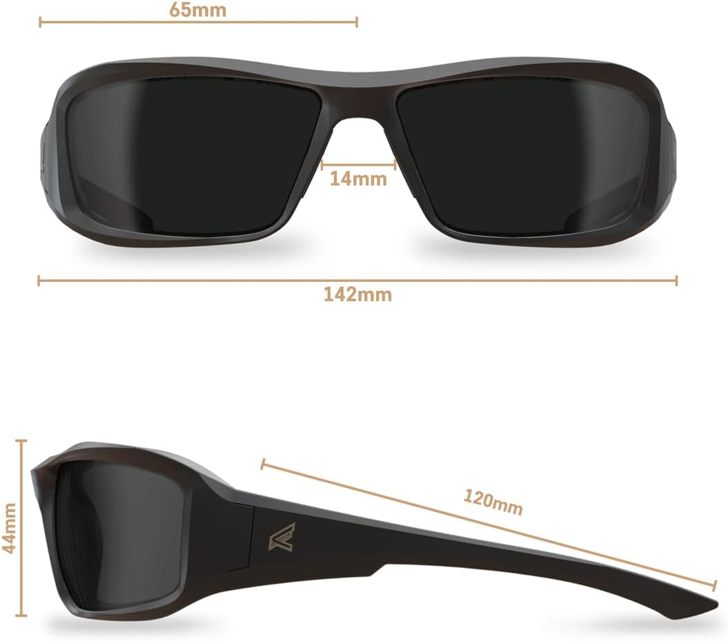 EDGE Brazeau Safety Glasses Dimensions Chart