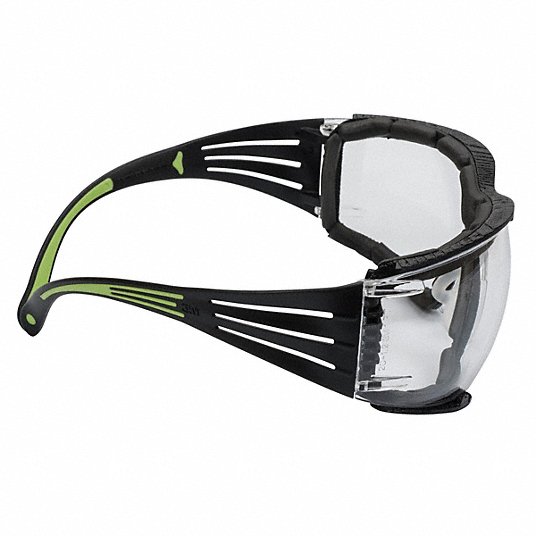 3M SecureFit Safety Glasses SF410AF-FM Foam Padded with Indoor-Outdoor Mirror Anti-Fog Lenses Right Temple