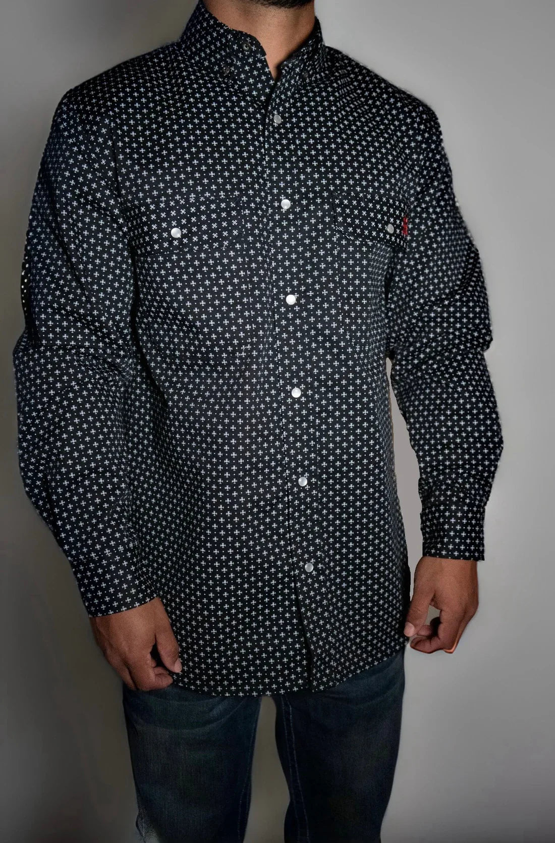 Static FR Flame-Resistant Pearl Snap Work Shirt - Reaper Black