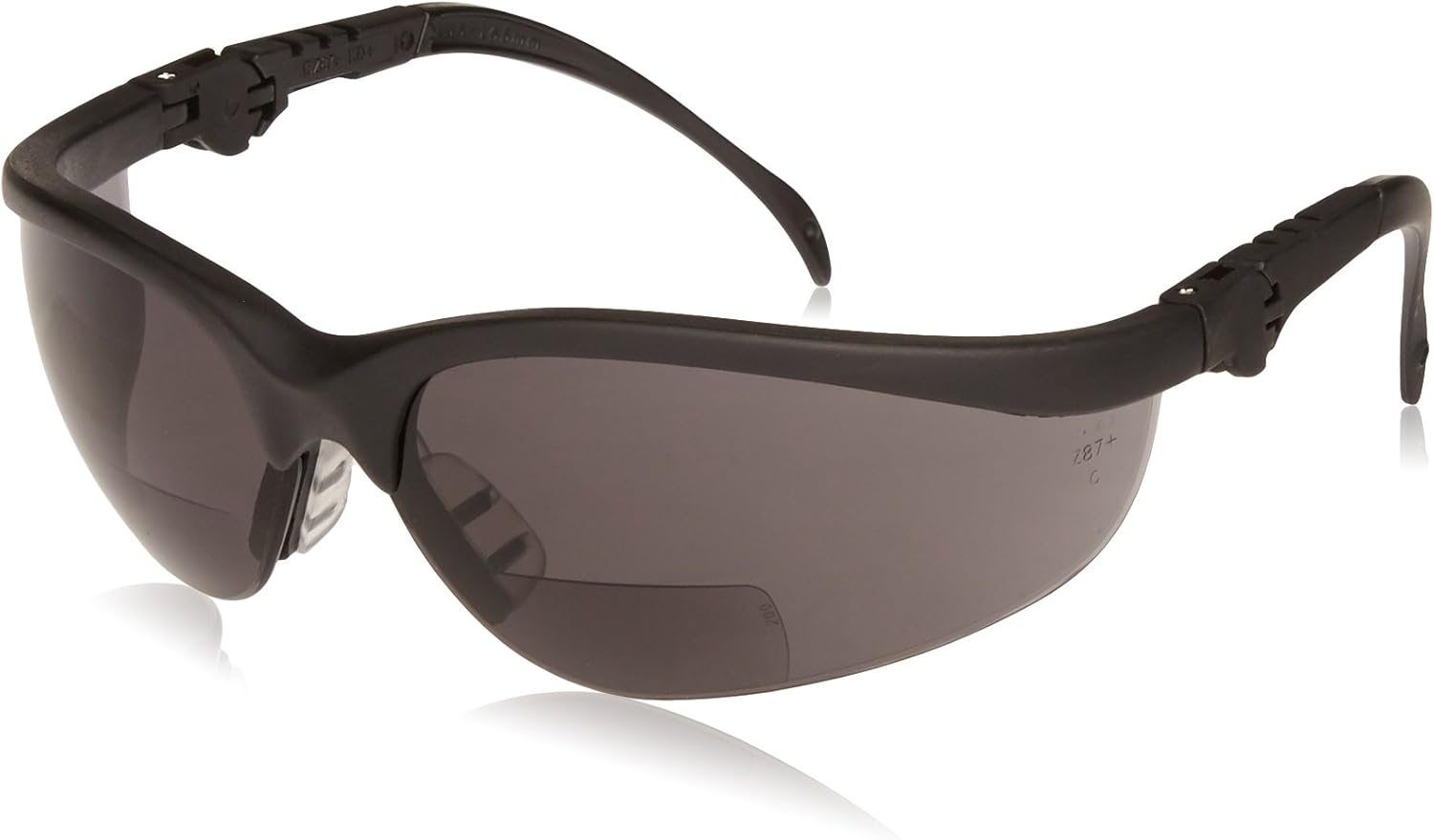 MCR Safety Klondike Magnifiers Bifocal Safety Glasses With Gray Lenses Front Left Temple