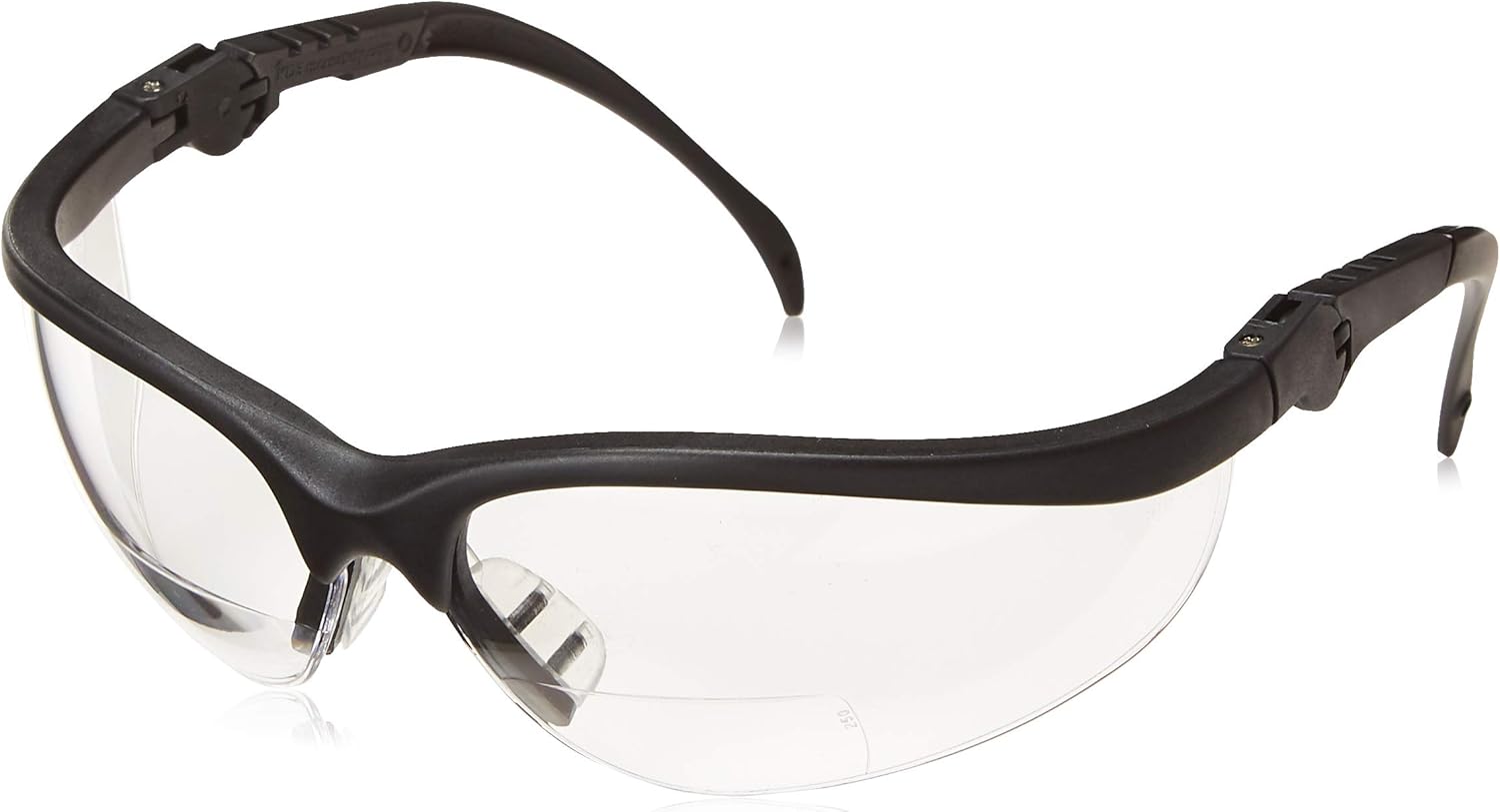 MCR Safety Klondike Magnifiers Bifocal Safety Glasses With Clear Lenses Left Front Temple