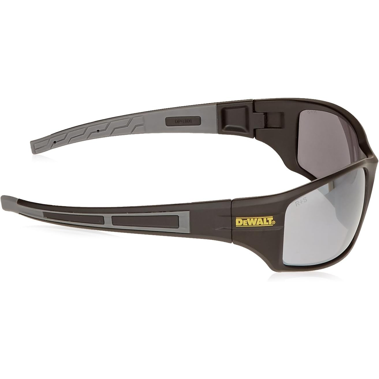 DeWalt Auger DPG101-6D Safety Glasses Black Frame with Silver Mirror Lenses Right Temple