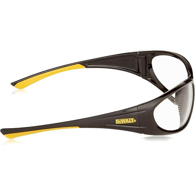 DeWalt Gable DPG98-1D Safety Glasses with Black Frame and Clear Lens Right Temple View