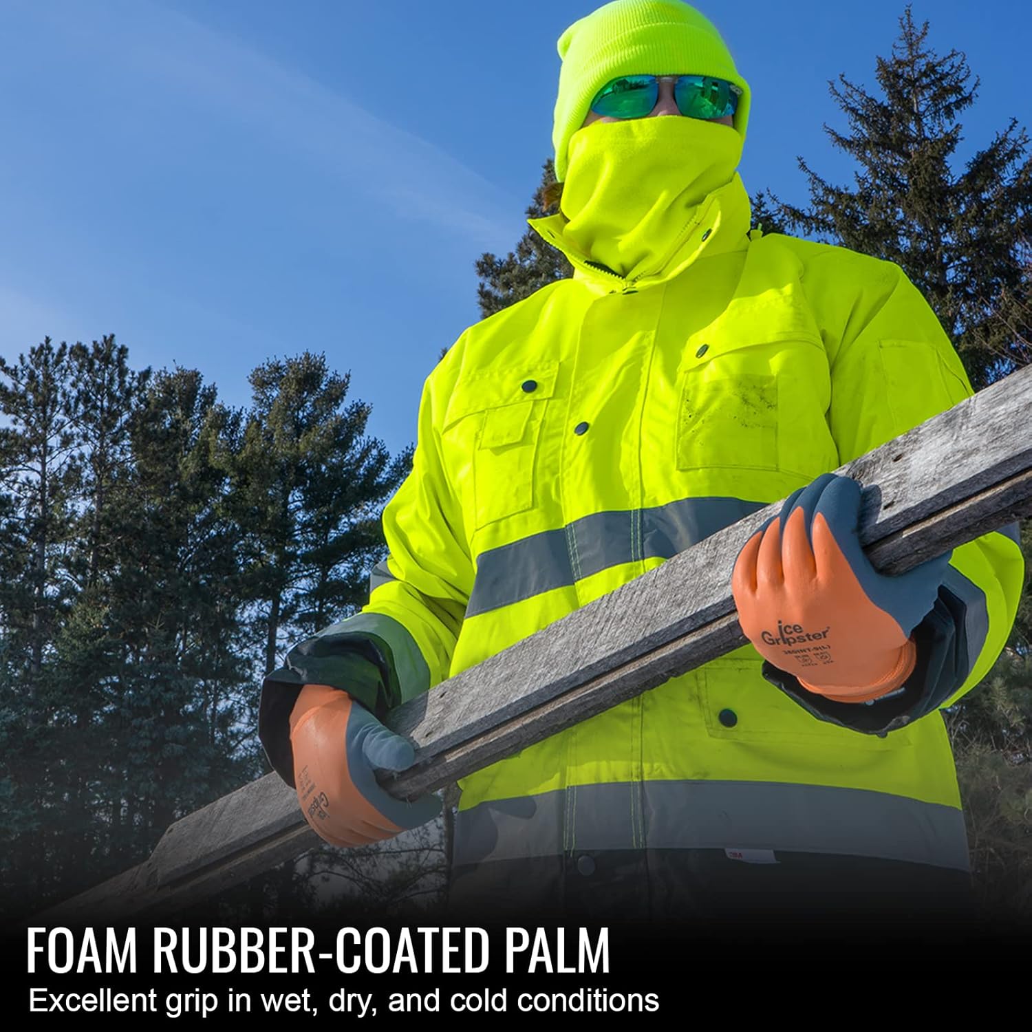 Global Glove 380INT Ice Gripster High-Visibility Water-Resistant Gloves-Safety Glasses USA-2