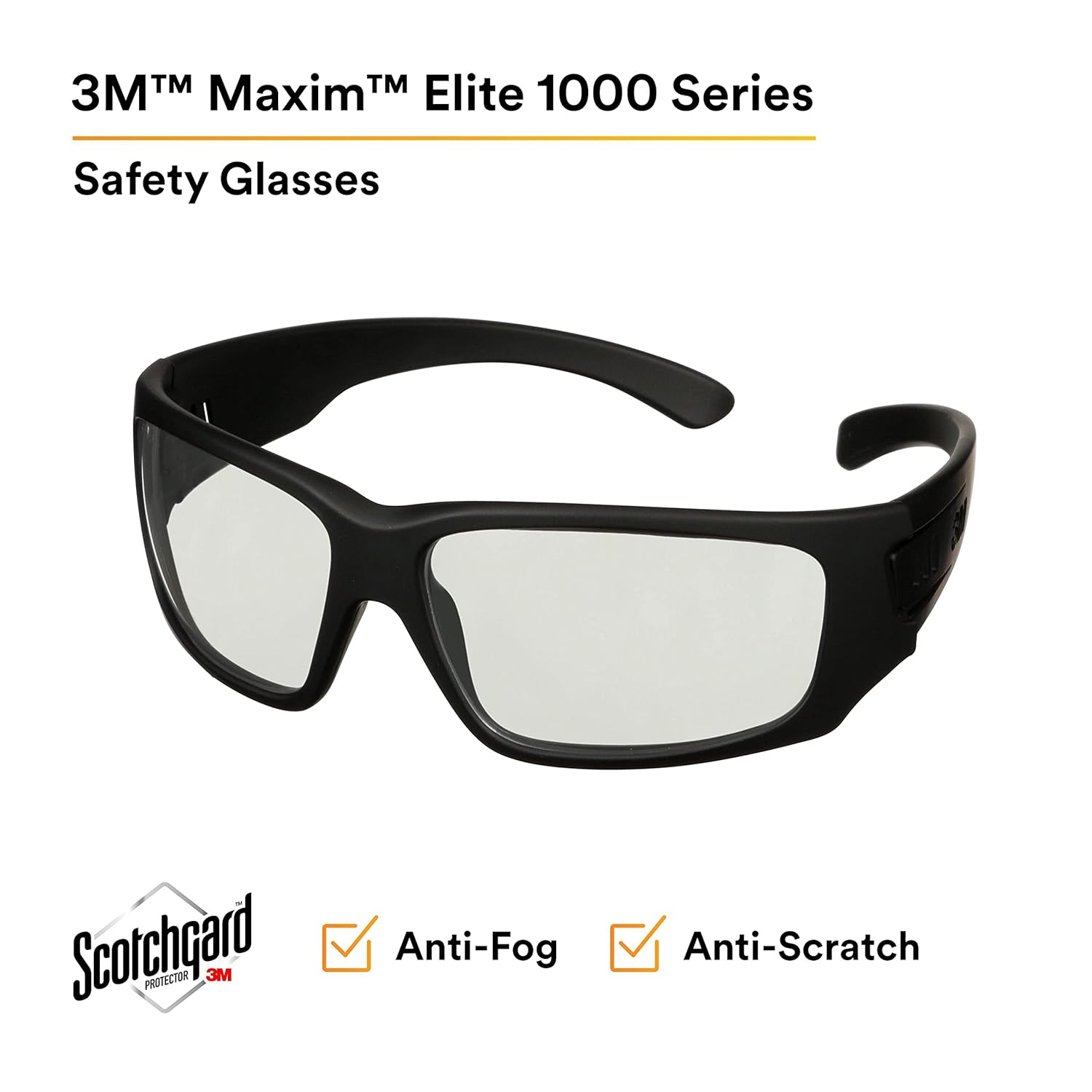 3M Maxim Elite 1000 Safety Glasses with Black Frame and Indoor-Outdoor Anti-Fog Lens-Safety Glasses USA-5