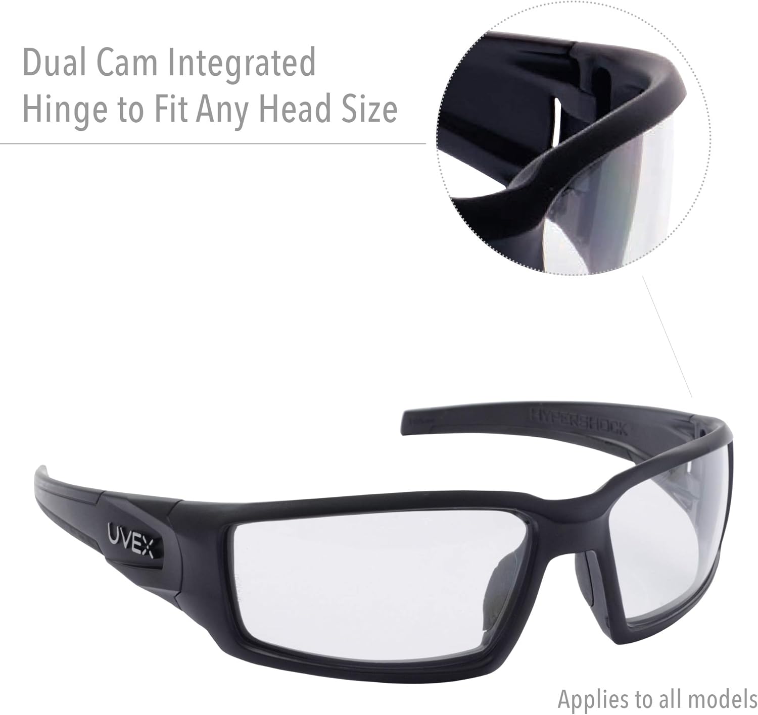 Uvex Hypershock S2941HS Safety Glasses Hinge Details