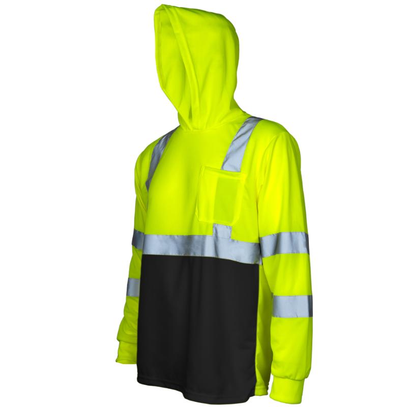Jorestech High-Vis Long Sleeve Safety Shirt With Reflective Strips and Hoodie