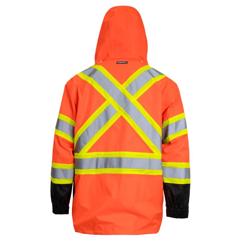 Jorestech Hi-Vis Two-Tone Safety Rain Jacket With X Reflective Stripes