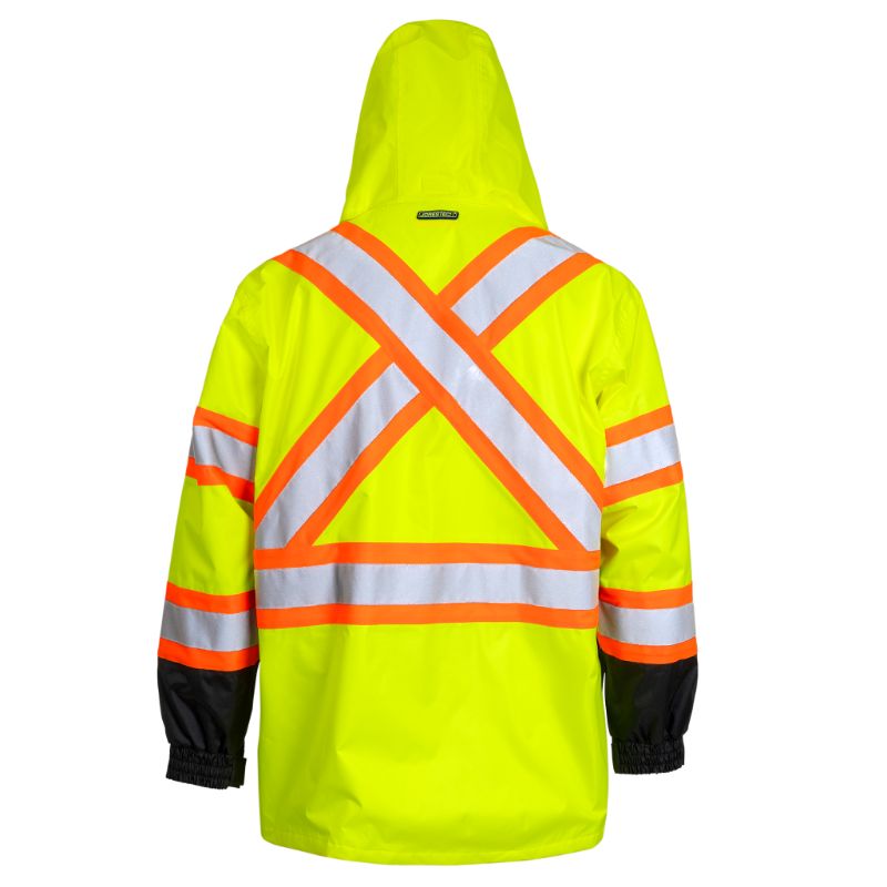 Jorestech Hi-Vis Two-Tone Safety Rain Jacket With X Reflective Stripes