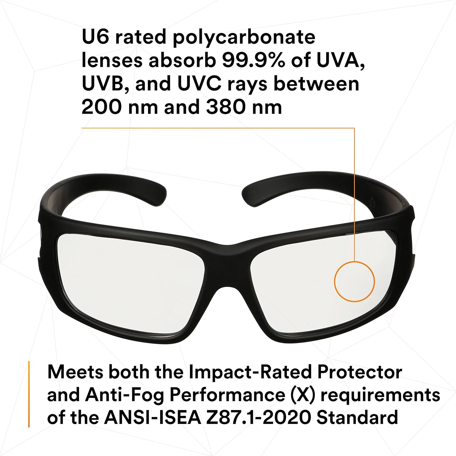 3M Maxim Elite 1000 Safety Glasses with Black Frame and Clear Anti-Fog Lens-Safety Glasses USA-6
