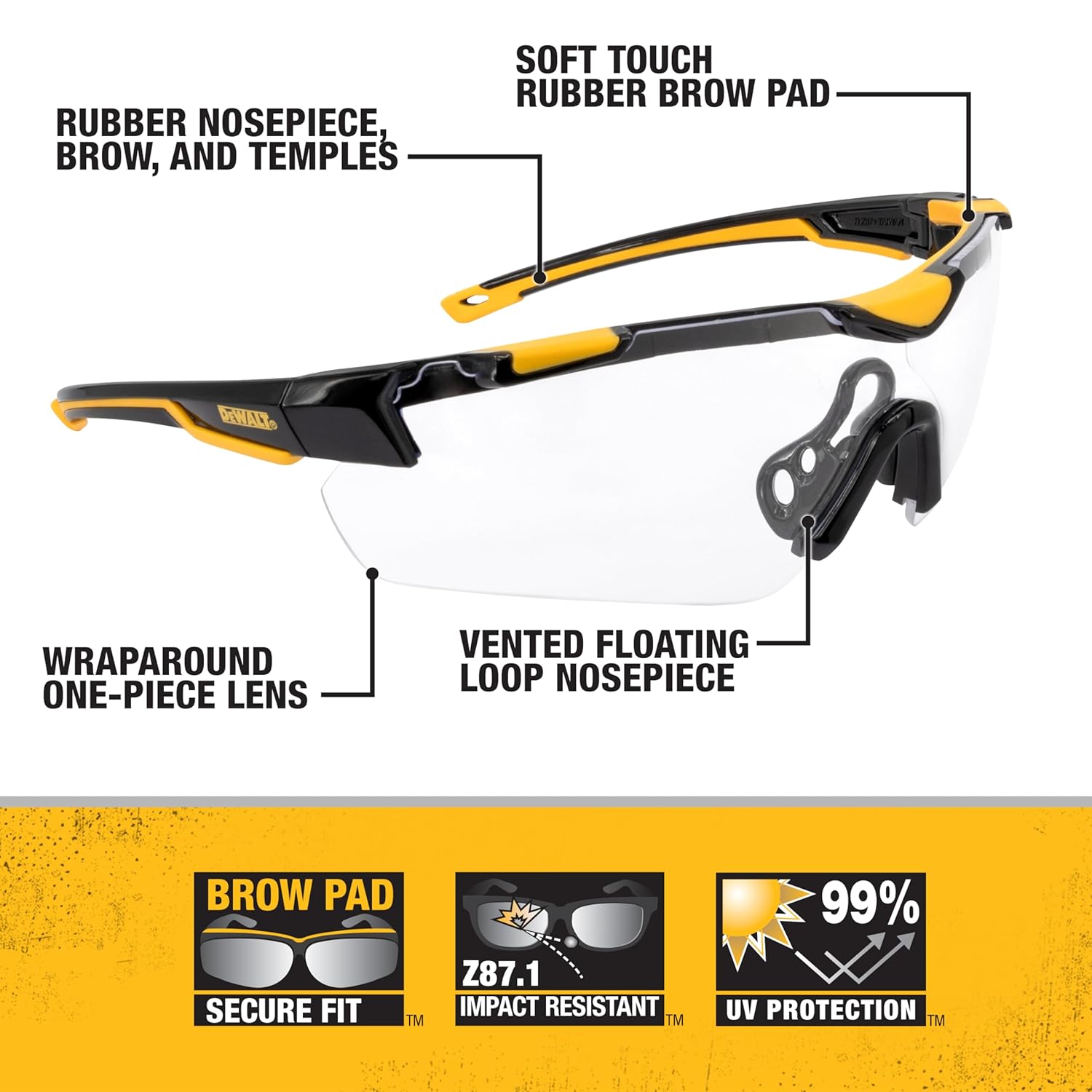 DeWalt Chisel Safety Glasses Key Features