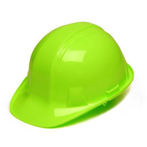 Pyramex Cap Style Hard Hat with 4-Point Ratchet Suspension-Hi Vis Lime-HP14131-Safety Glasses USA-13