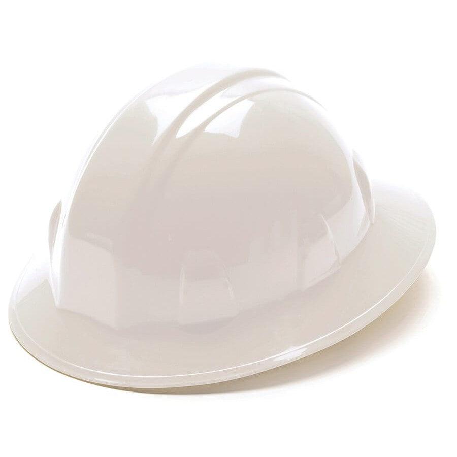 Pyramex Full Brim Hard Hat with 4-Point Ratchet Suspension-White-HP24110-Safety Glasses USA-2