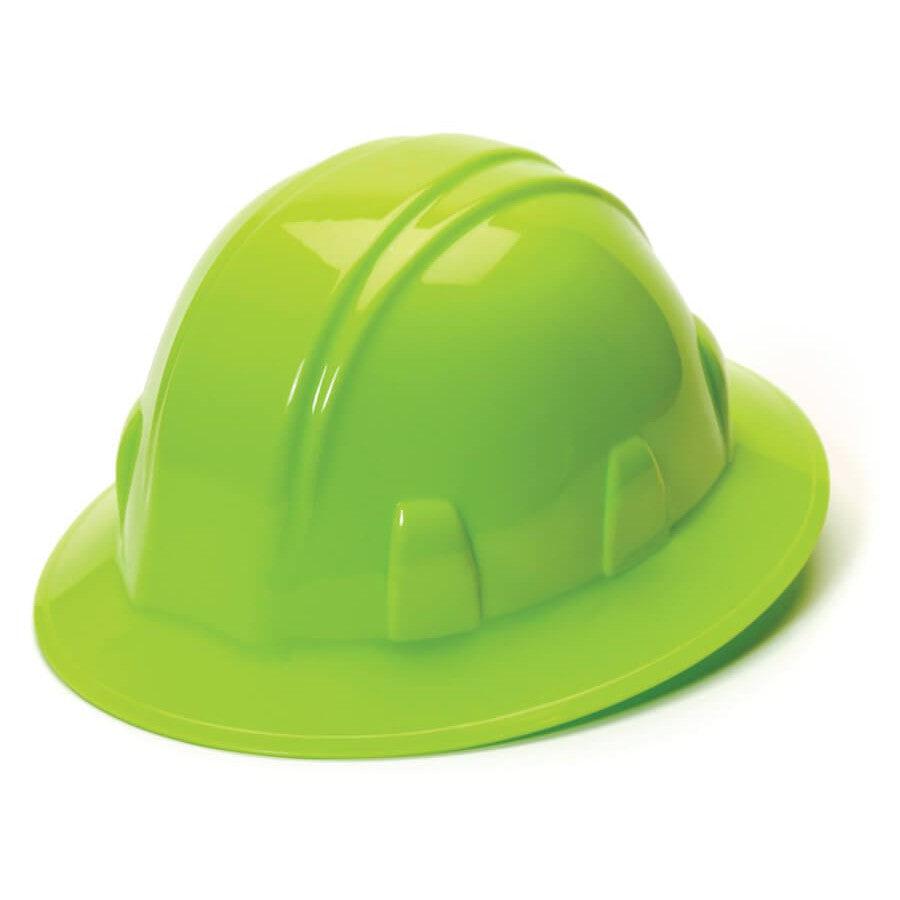 Pyramex Full Brim Hard Hat with 4-Point Ratchet Suspension-Hi Vis Lime-HP24131-Safety Glasses USA-6
