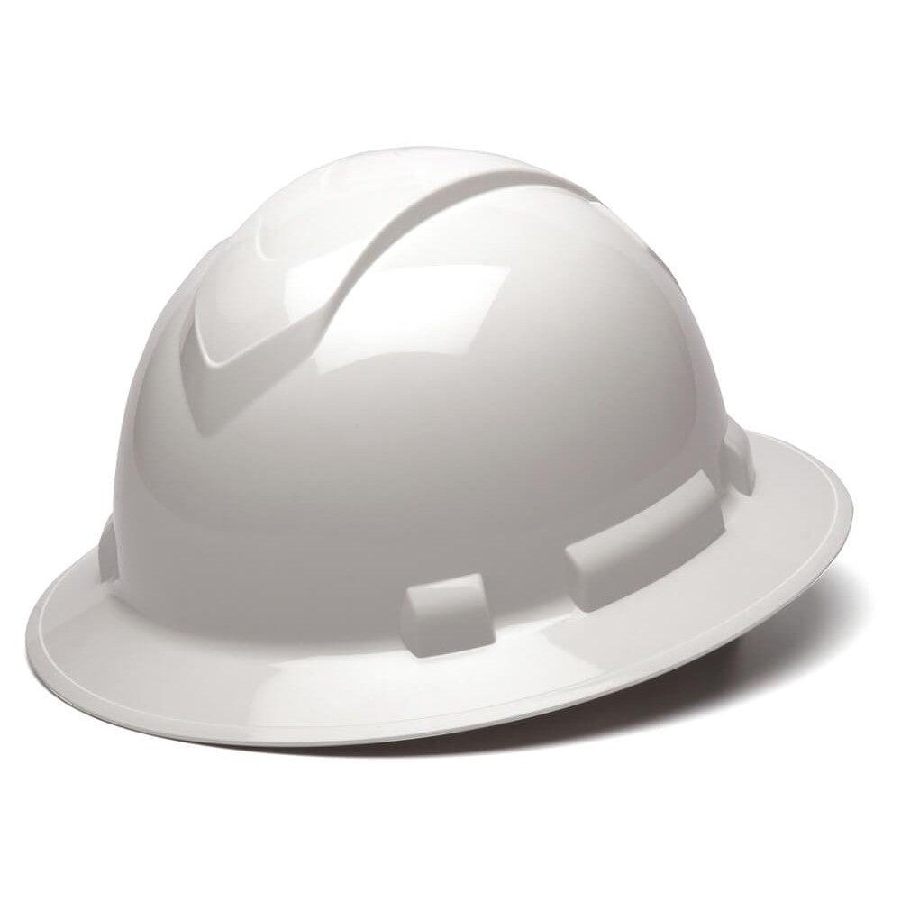 Pyramex Ridgeline Full Brim Hard Hat with 4-Point Ratchet Suspension-White-HP54110-Safety Glasses USA-6