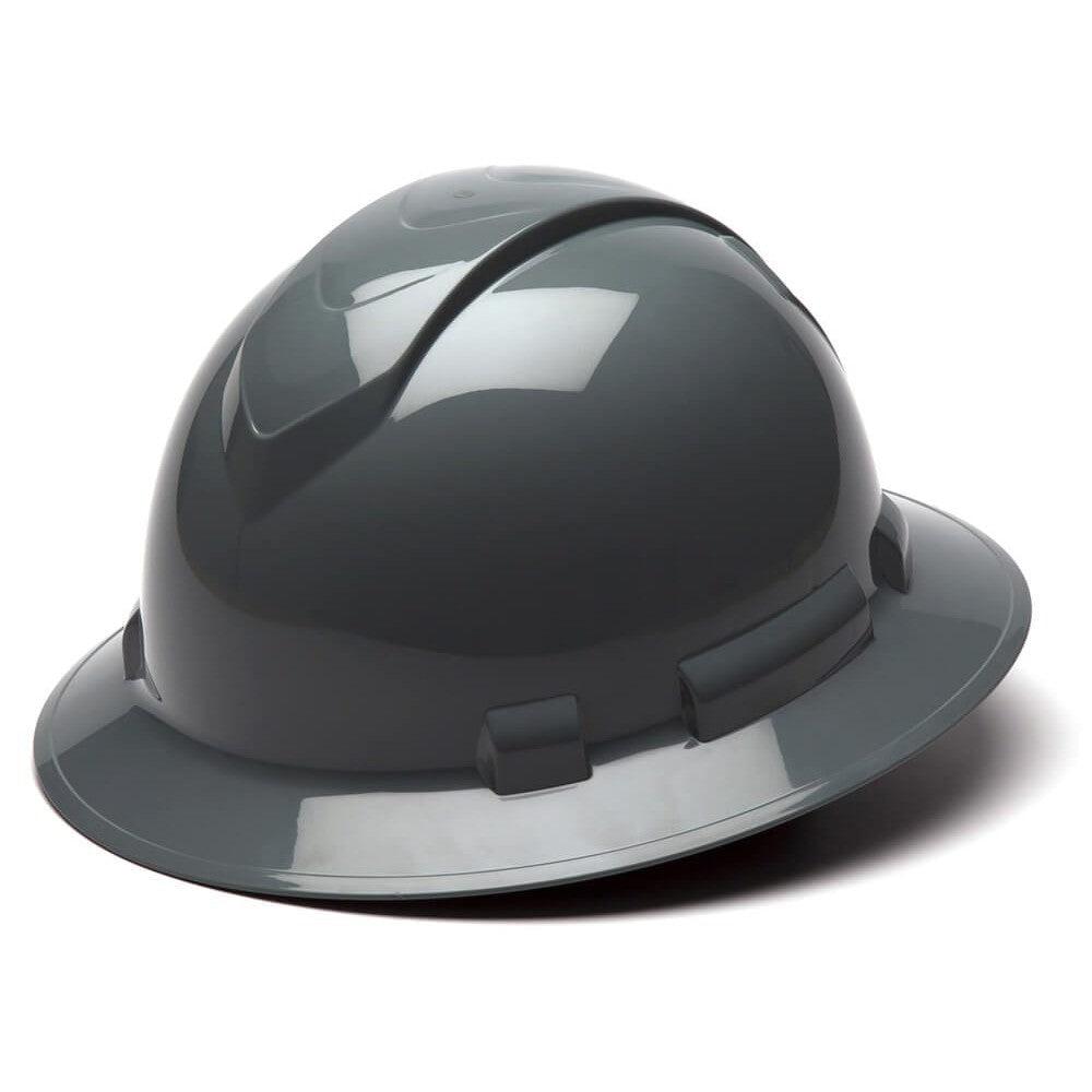 Pyramex Ridgeline Full Brim Hard Hat with 4-Point Ratchet Suspension-Slate Gray-HP54113-Safety Glasses USA-7