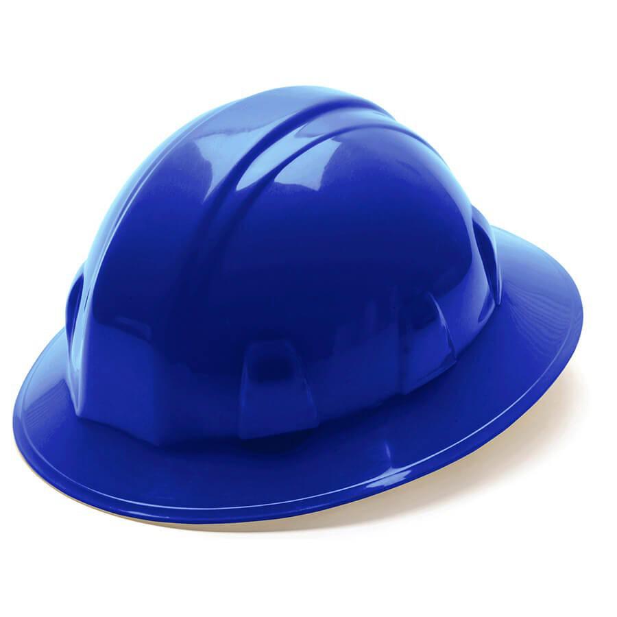 Pyramex Full Brim Hard Hat with 4-Point Ratchet Suspension-Blue-HP24160-Safety Glasses USA-5