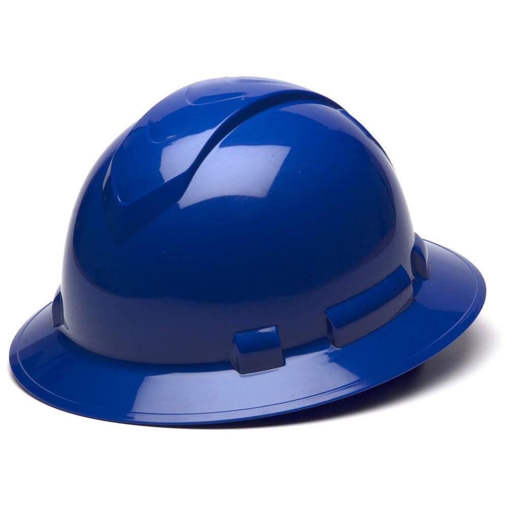 Pyramex Ridgeline Full Brim Hard Hat with 4-Point Ratchet Suspension-Blue-HP54160-Safety Glasses USA-13