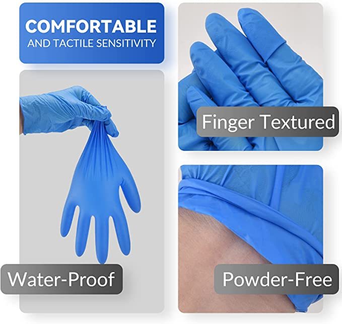 ADVANCE Blue Vinyl Gloves - Powder Free (4 Mil), 1,000 Gloves-Safety Glasses USA-8