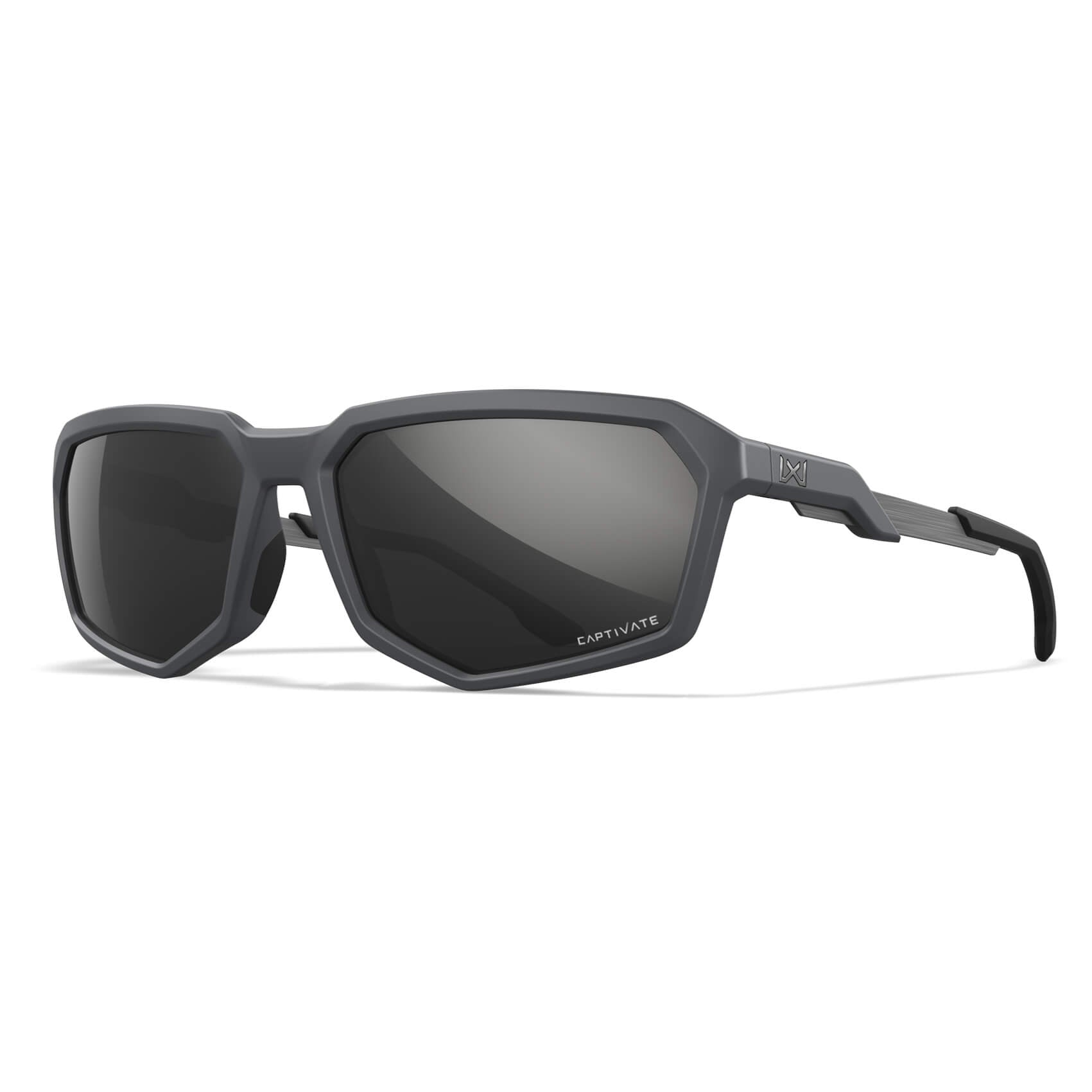 Wiley X Recon Safety Sunglasses with Detachable Side Shields-Polarized Black Mirror w/Matte Gray Frame-AC6RCN08-Safety Glasses USA-5