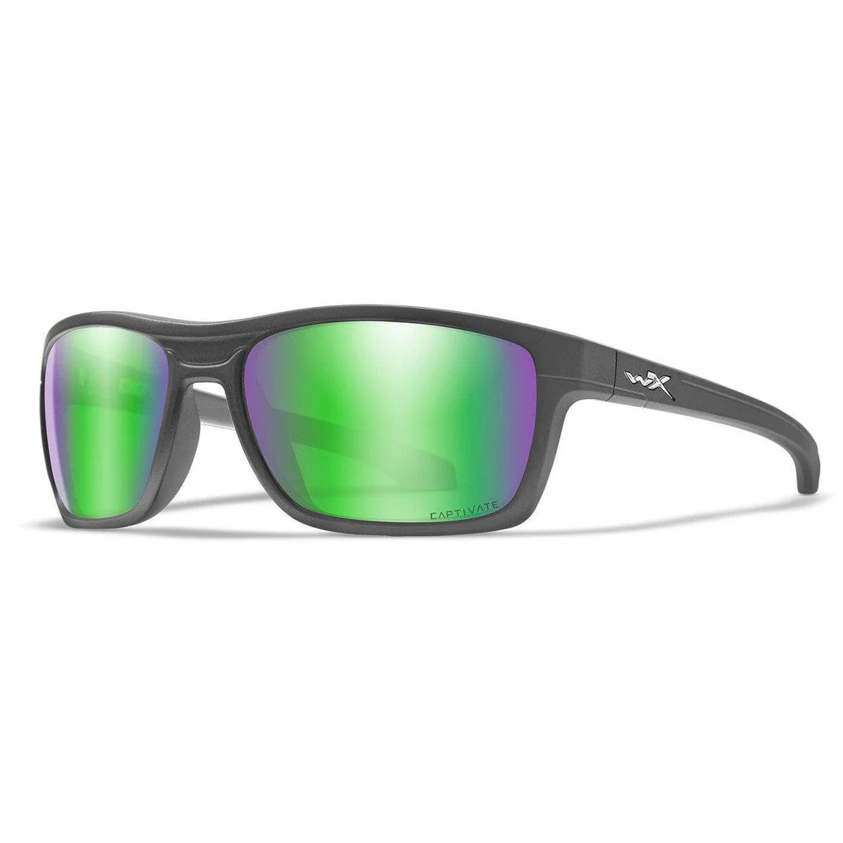 Wiley X Kingpin Safety Sunglasses-WX-ACKNG07-Matte Graphite Frame - Polarized Green Mirror Lens-Safety Glasses USA-4