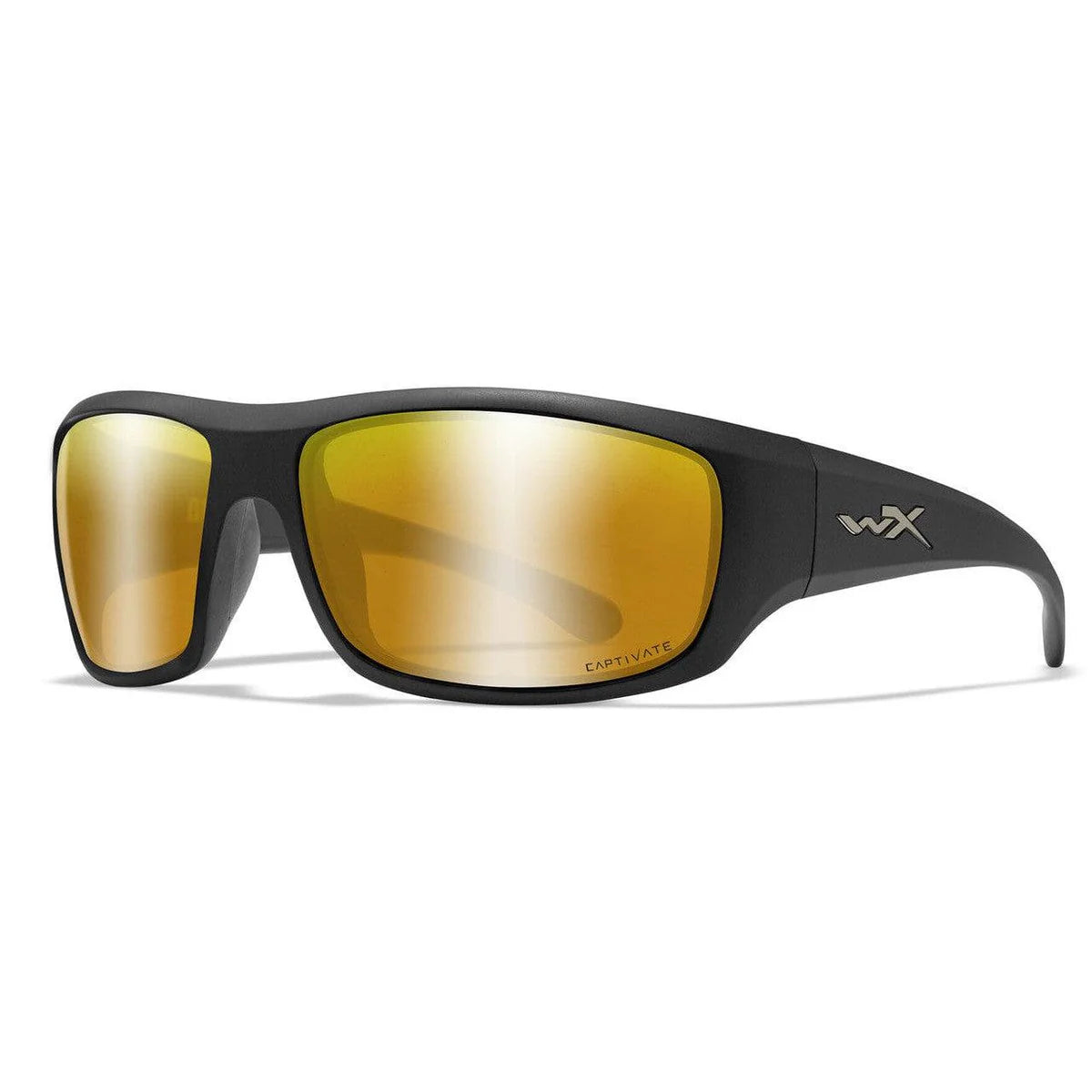 Wiley X Omega Safety Sunglasses-WX-ACOME04-Matte Black Frame - Polarized Bronze Mirror Lens-Safety Glasses USA-2