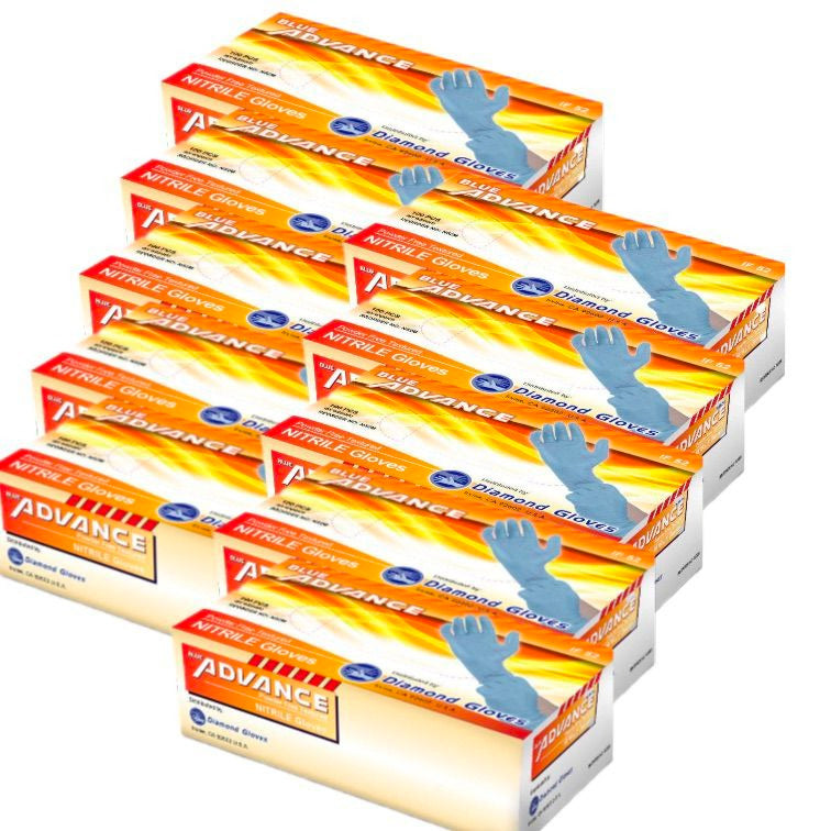 ADVANCE Blue Nitrile Gloves - Exam Grade, Powder Free (5 Mil), 1,000 Gloves-Safety Glasses USA-8