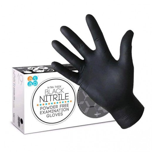 ASAP Black Nitrile Gloves - Exam Grade, Powder Free (5 Mil), 1,000 Gloves-ASAPBLACK5SMALL-Case of 1,000-Small-Safety Glasses USA-1