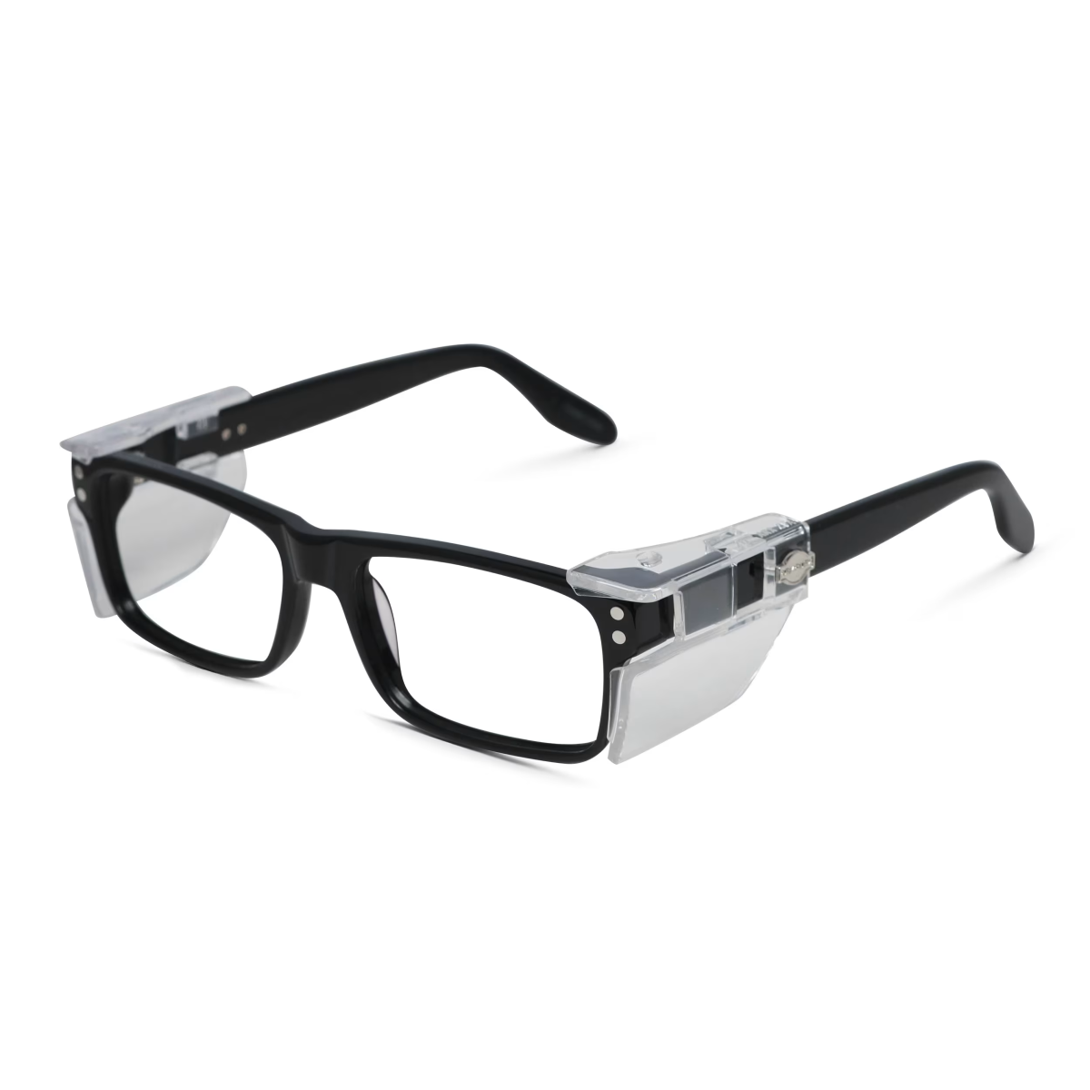 Black plastic ArmouRx 7001 prescription safety glasses with clear side shields.