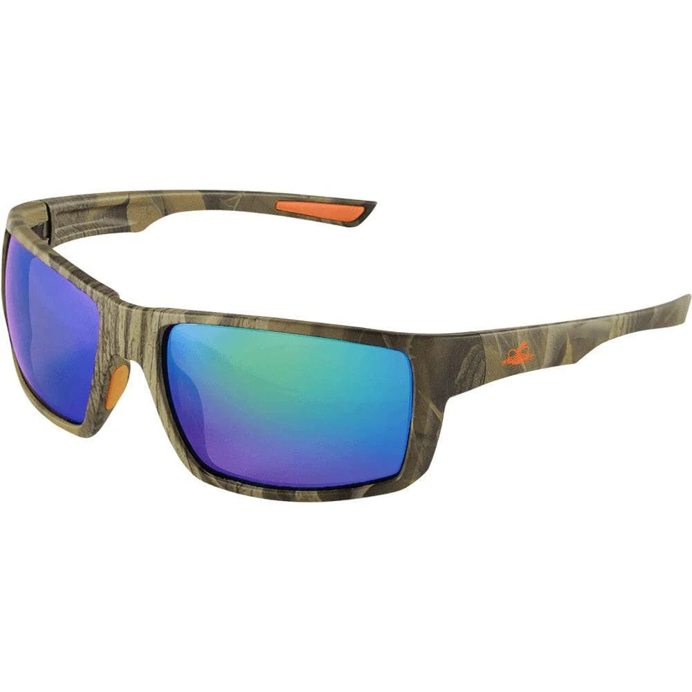 Bullhead Sawfish Safety Glasses-BH261016AF-Camo Frame - Green Mirror Anti-Fog Lens-Safety Glasses USA-17