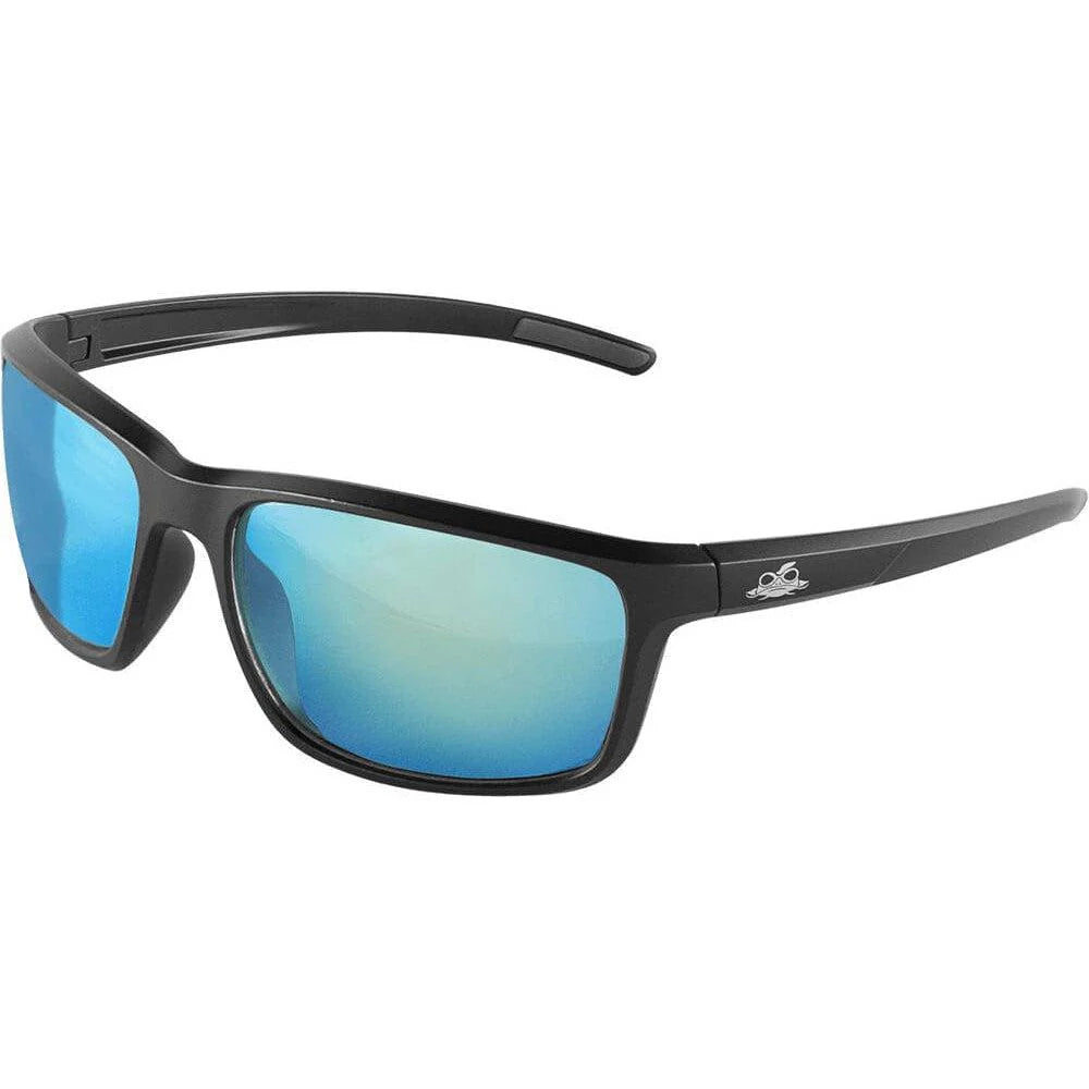 Bullhead Pompano Safety Glasses-BH2769PFT-Black Frame - Polarized Blue Mirror Anti-Fog Lens-Safety Glasses USA-8