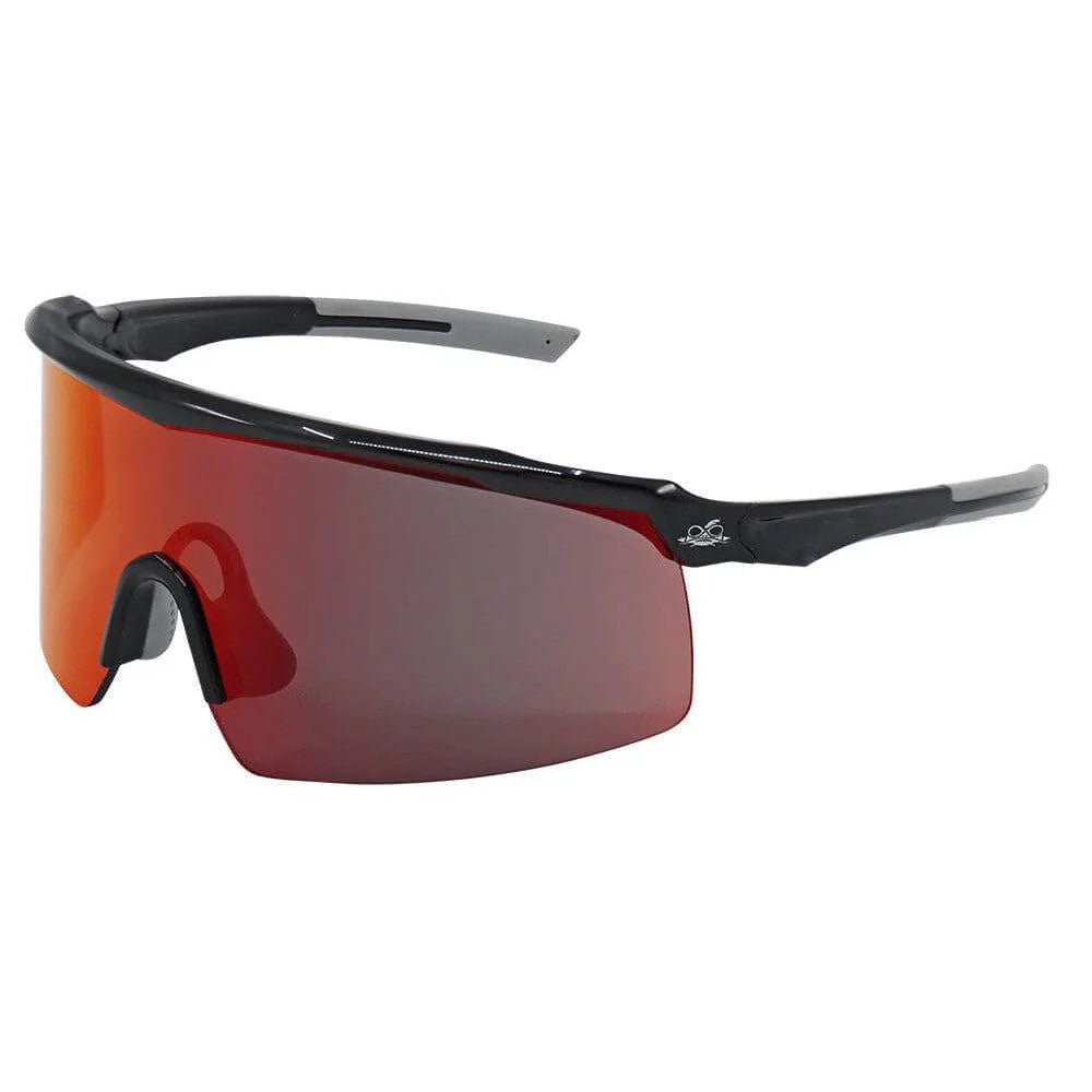 Bullhead Whipray Safety Glasses-BH32510PFT-Black Frame - Red Mirror Anti-Fog Lens-Safety Glasses USA-12